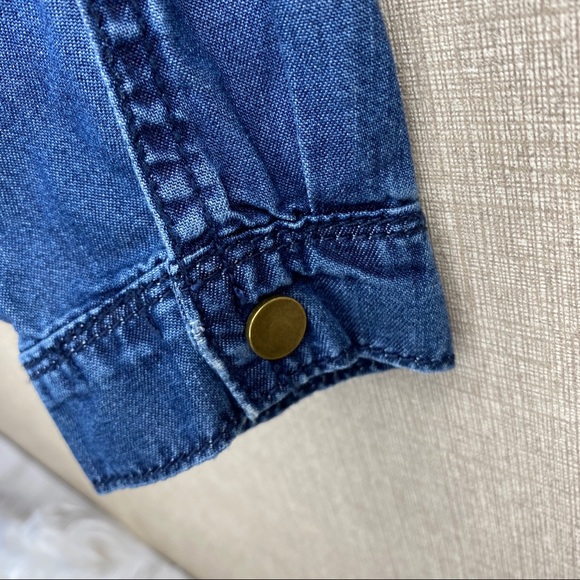 Blank NYC Maddie denim boyfriend button up Girl XL - Picture 8 of 9